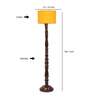 Yellow Cotton Wooden floor Lamp