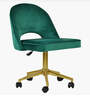 Devas Leatherette Guest Chair In Green Colour