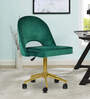 Devas Leatherette Guest Chair In Green Colour