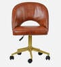 Devas Leatherette Guest Chair In Tan Colour