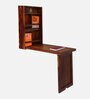 Devin Study Table With Book Rack in Honey Colour