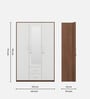 Dew 3 Door Dresser Wardrobe In Walnut Rigato Finish