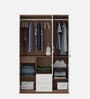 Dew 3 Door Dresser Wardrobe In Walnut Rigato Finish