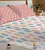 Dew Peach Floral 144 Tc Cotton King Bedsheet With 2 Pillow Covers