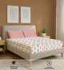 Dew Peach Floral 144 Tc Cotton King Bedsheet With 2 Pillow Covers