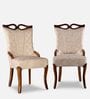 Dewsbury Solid Wood Dining Chair In Beige Colour Set Of 2