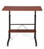 Dexter Height Adjustable Portable Table in Teak Colour