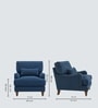 Dexter Walnut Finish Boucle Fabric Lounge Chair In  Blue Colour