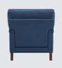 Dexter Walnut Finish Boucle Fabric Lounge Chair In  Blue Colour