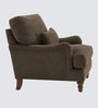 Dexter Walnut Finish Boucle Fabric Lounge Chair In Brown Colour