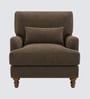 Dexter Walnut Finish Boucle Fabric Lounge Chair In Brown Colour