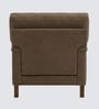 Dexter Walnut Finish Boucle Fabric Lounge Chair In Brown Colour