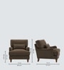 Dexter Walnut Finish Boucle Fabric Lounge Chair In Brown Colour
