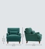 Dexter Walnut Finish Boucle Fabric Lounge Chair In Green Colour