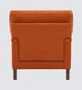 Dexter Walnut Finish Boucle Fabric Lounge Chair In Orange Colour