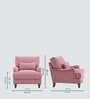 Dexter Walnut Finish Boucle Fabric Lounge Chair In Pink Colour
