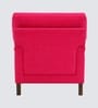 Dexter Walnut Finish Boucle Fabric Lounge Chair In Red Colour