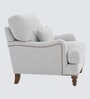 Dexter Walnut Finish Boucle Fabric Lounge Chair In White Colour