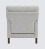 Dexter Walnut Finish Boucle Fabric Lounge Chair In White Colour