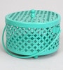 Deziworkz Round Jaali Metal Storage Box