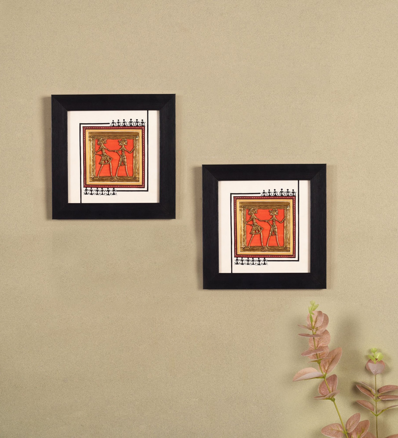 Dhokra Black Brass & Glass (Set of 2) Painting
