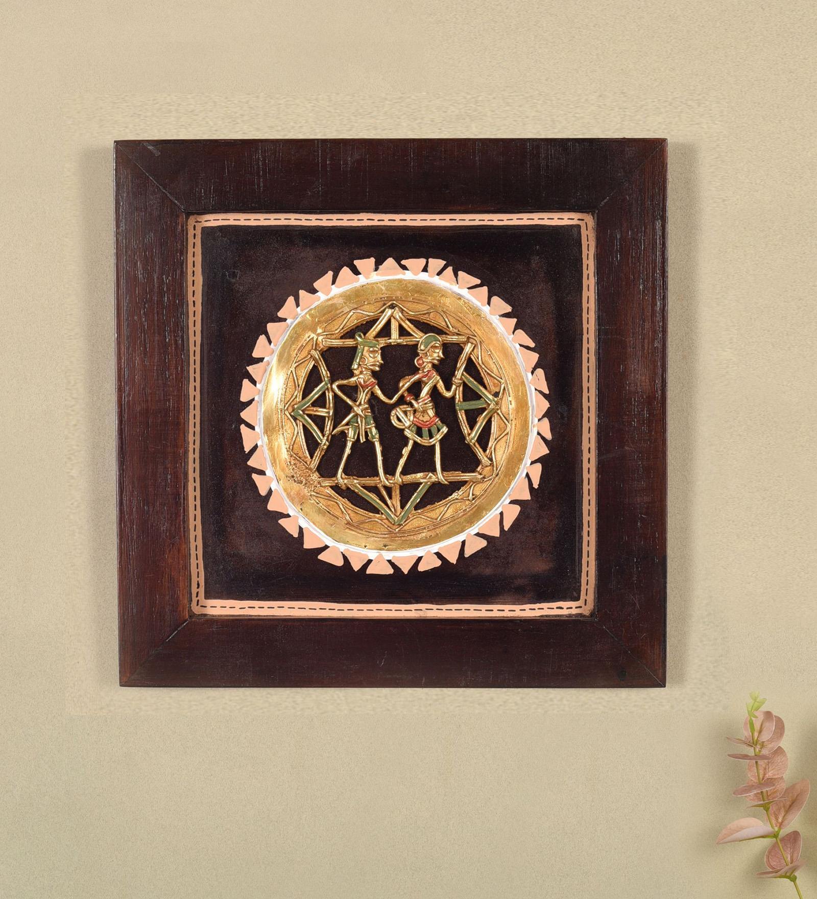Dhokra Black Brass & Wood  Painting