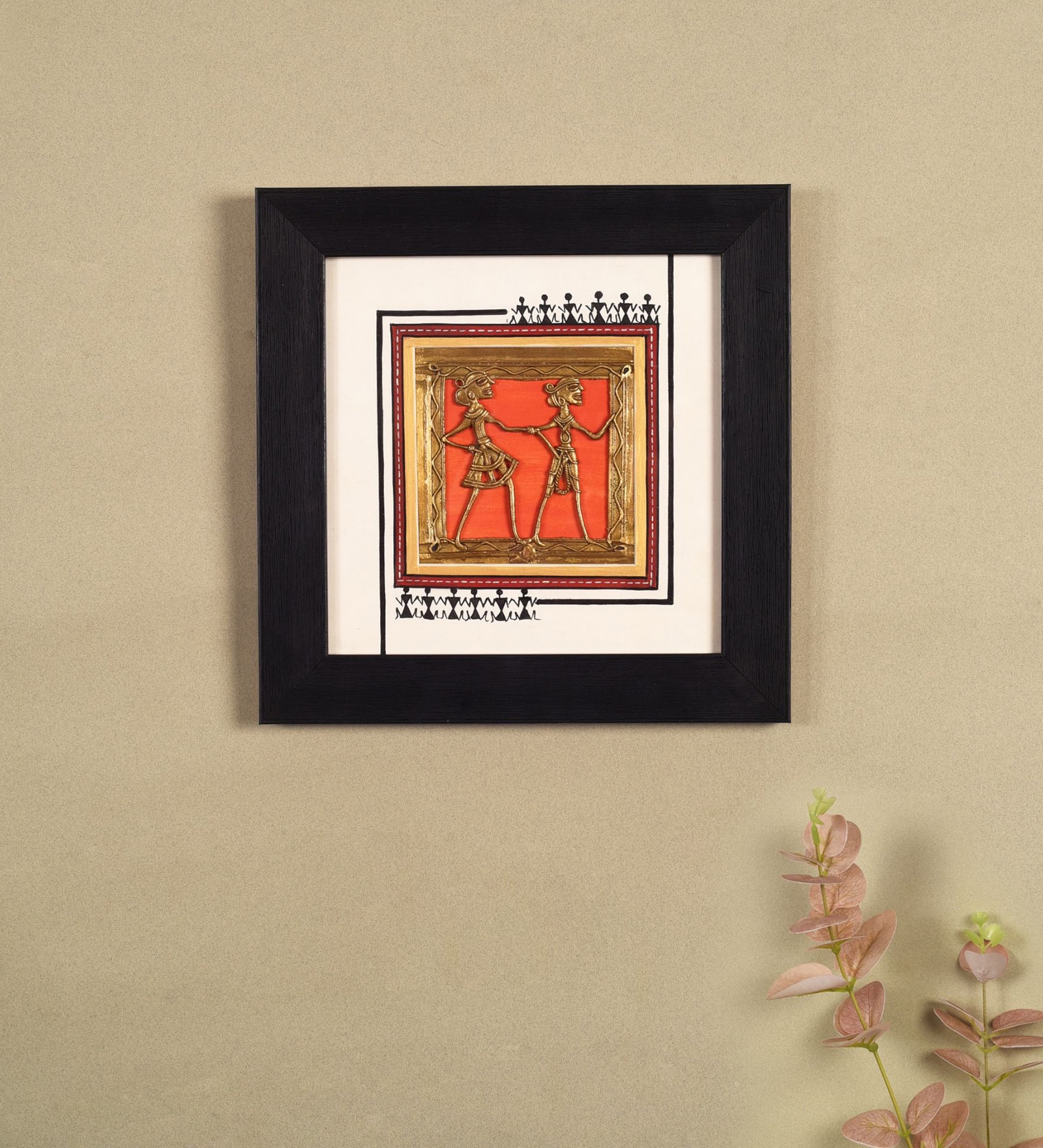 Dhokra White Brass & Glass  Painting
