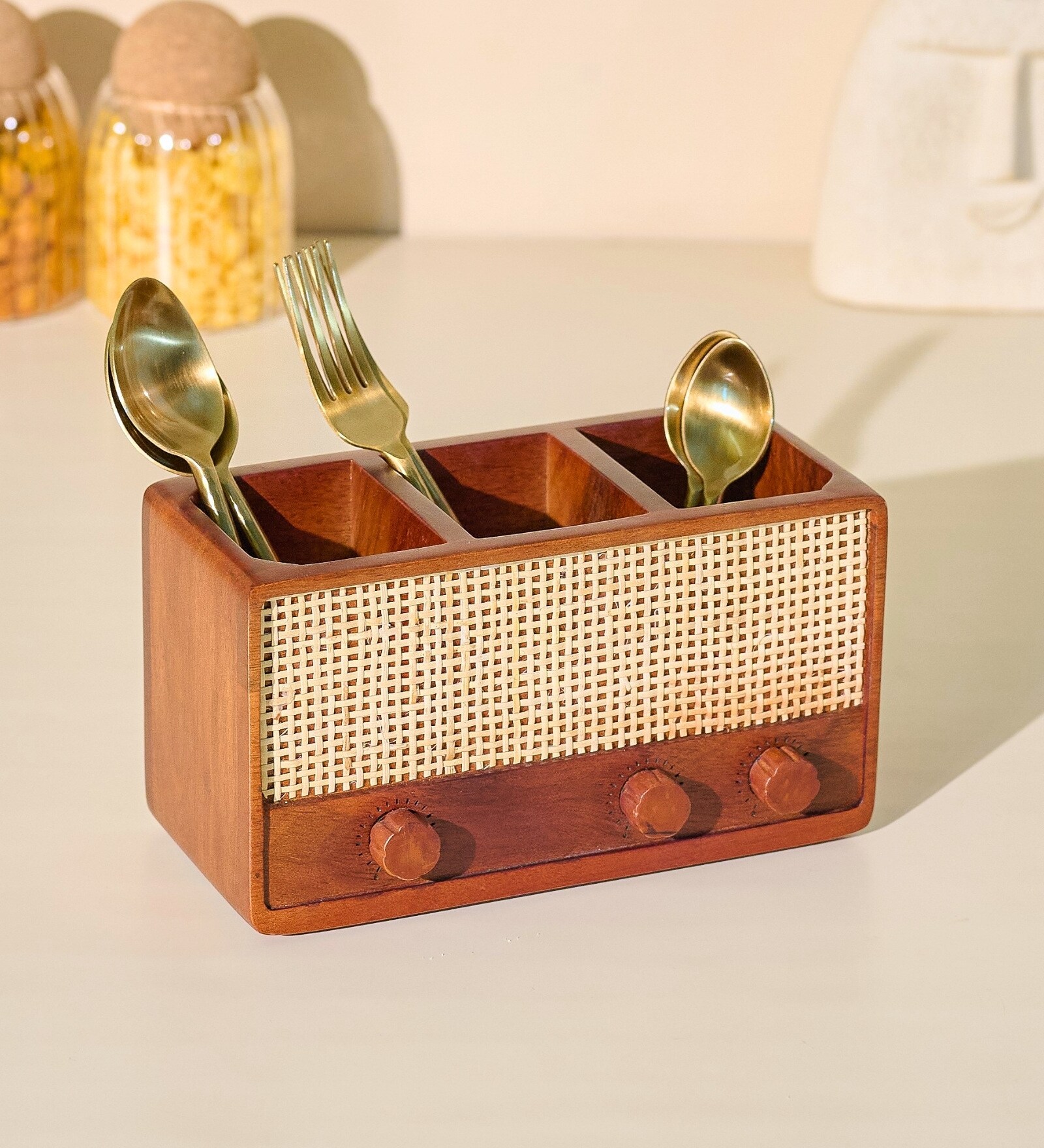 Dhun Cultery Holder Wooden Spoon Holder