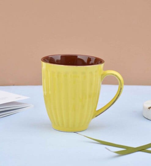 Dhara Daze Yellow Ceramic 300 ml Handmade Coffee Mug