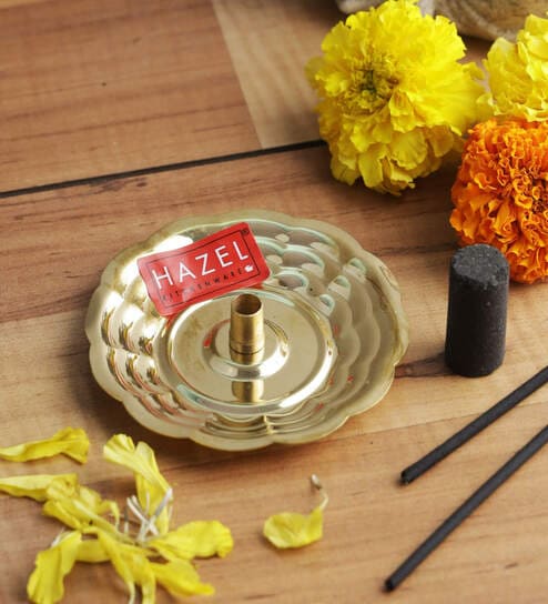 Dhoop Stand For Puja | Brass Dhoop Batti Holder | Incense Stick Stand with Ash Catcher For Pooja | Dhup Stick Stand (8 x 1.5 cm)