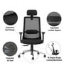 Dhara Office Chair with Adjustable Lumbar Support & Headrest in Black colour
