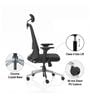 Dhara Office Chair with Adjustable Lumbar Support & Headrest in Black colour