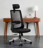 Dhara Office Chair with Adjustable Lumbar Support & Headrest in Black colour