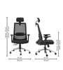Dhara Office Chair with Adjustable Lumbar Support & Headrest in Black colour