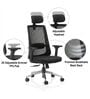 Dhara Office Chair with Adjustable Lumbar Support & Headrest in Black colour