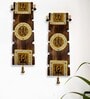 Dhokra & Warli Handpainted Wooden Wall Hanging Set