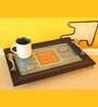 Dhokra Motif Multicolour Wood Serving Tray