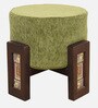 Dhokra Solid Wood Pouffe in Walnut Colour