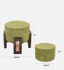 Dhokra Solid Wood Pouffe in Walnut Colour