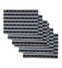 Check Pattern Blue Ribbed Cotton 18x13 Inches Placemats (Set of 6)