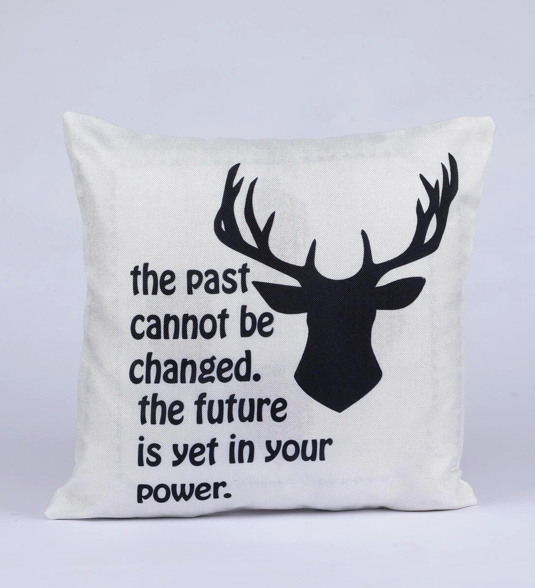 Buy Digital Printed Jute Slogan Pattern 12x12 Inch Cushion Covers (Set