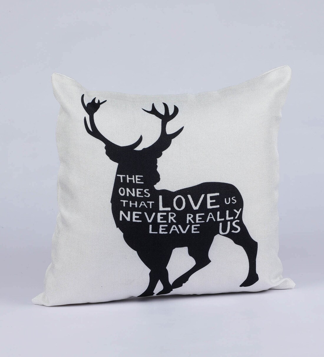 Buy Digital Printed Jute Slogan Pattern 12x12 Inch Cushion Covers (Set