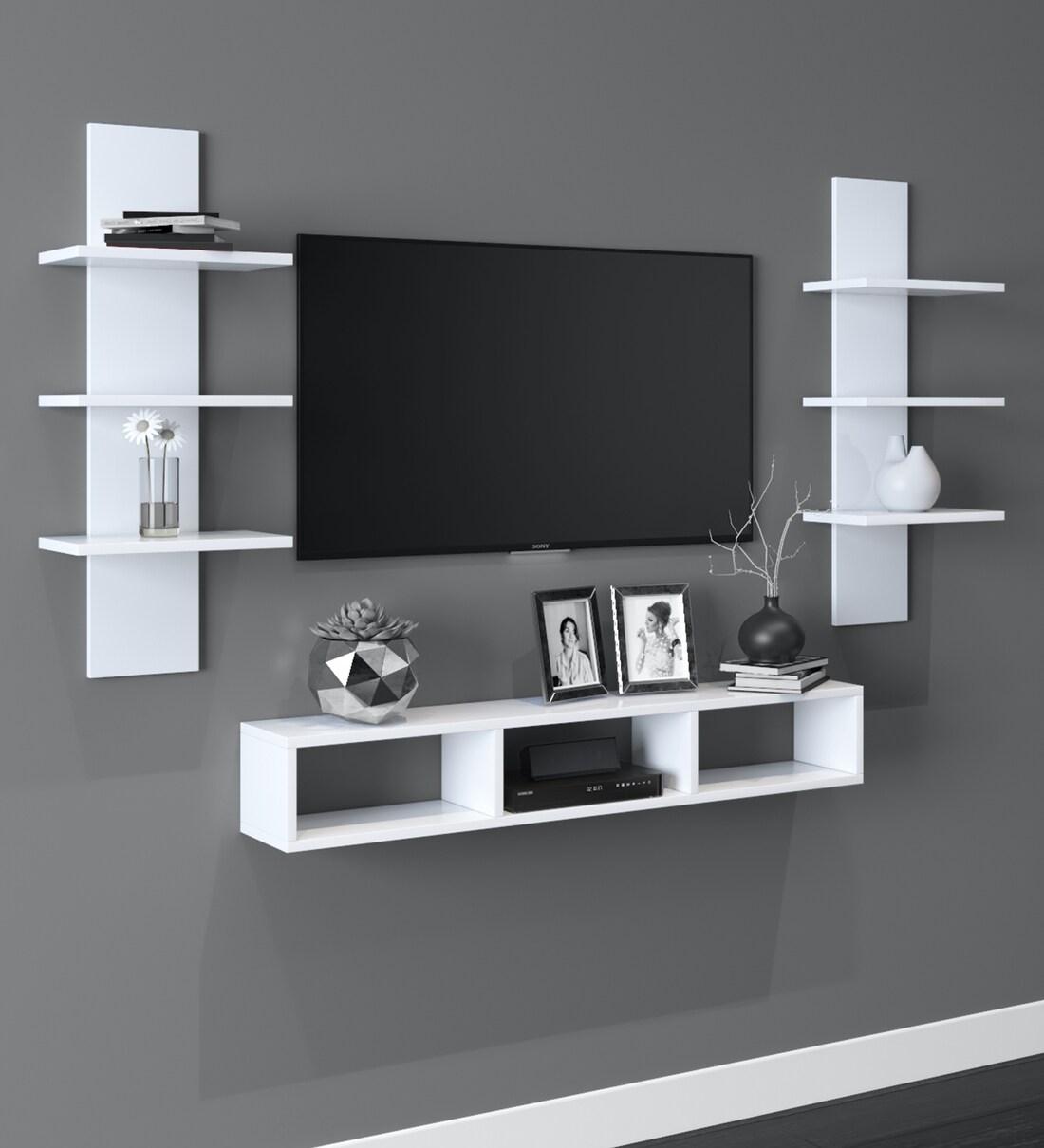 Buy Dime TV Unit in White Finish for TVs up to 43\ Online TV Units TV Units Furniture