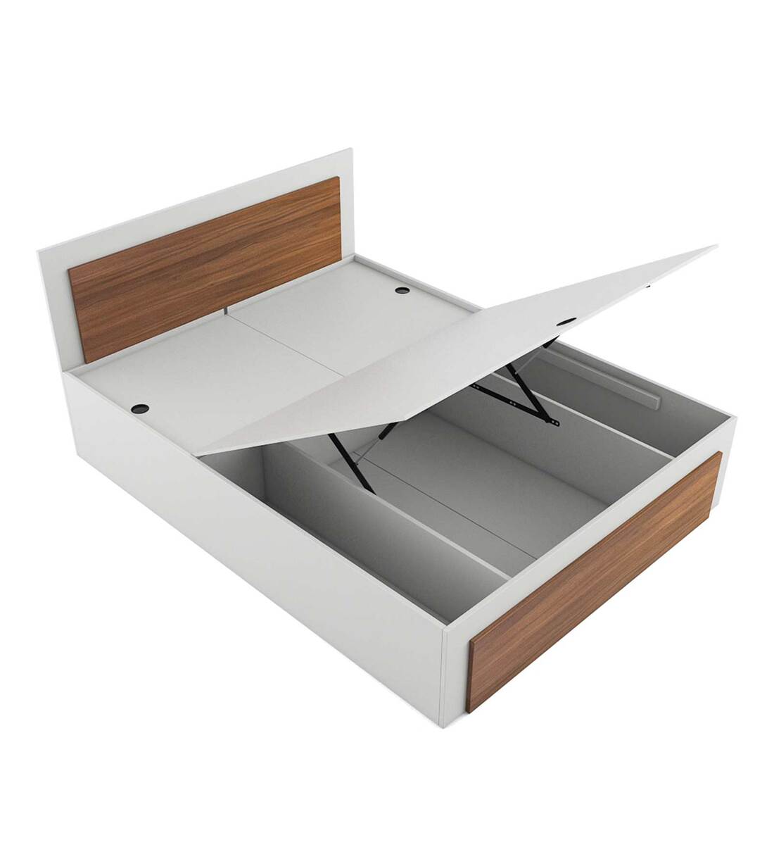 Buy Dimora King Size Bed with Storage in Frosty White Colour by A