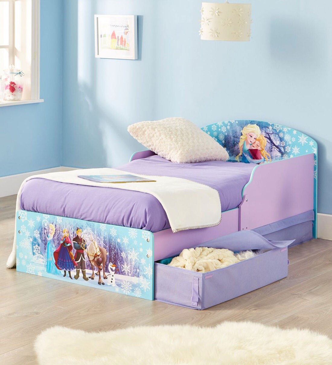 Buy Disney Frozen Toddler Bed with Drawer Storage by Cot & Candy Online Novelty Beds Kids