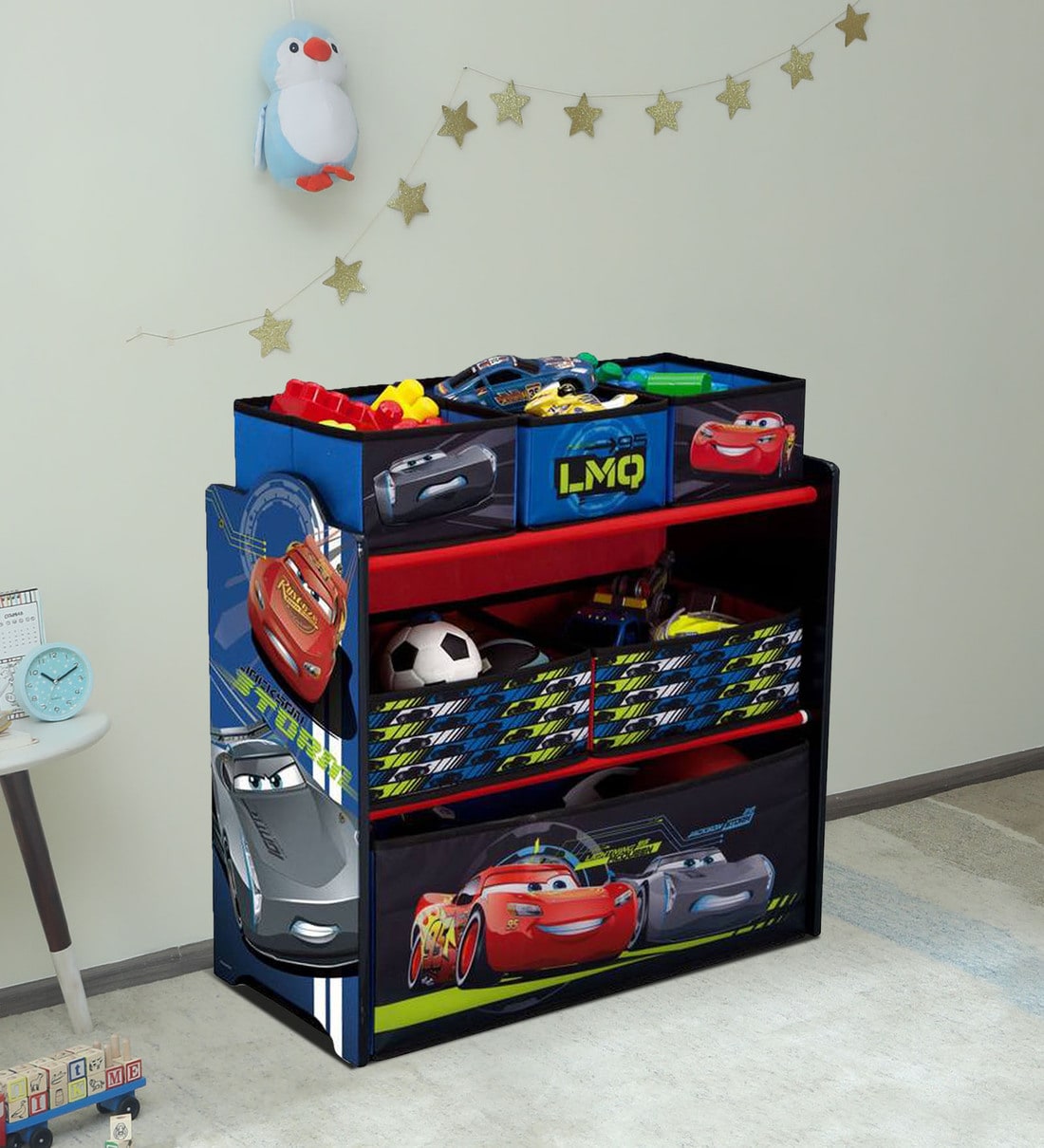 disney pixar cars 9 bin plastic toy organizer