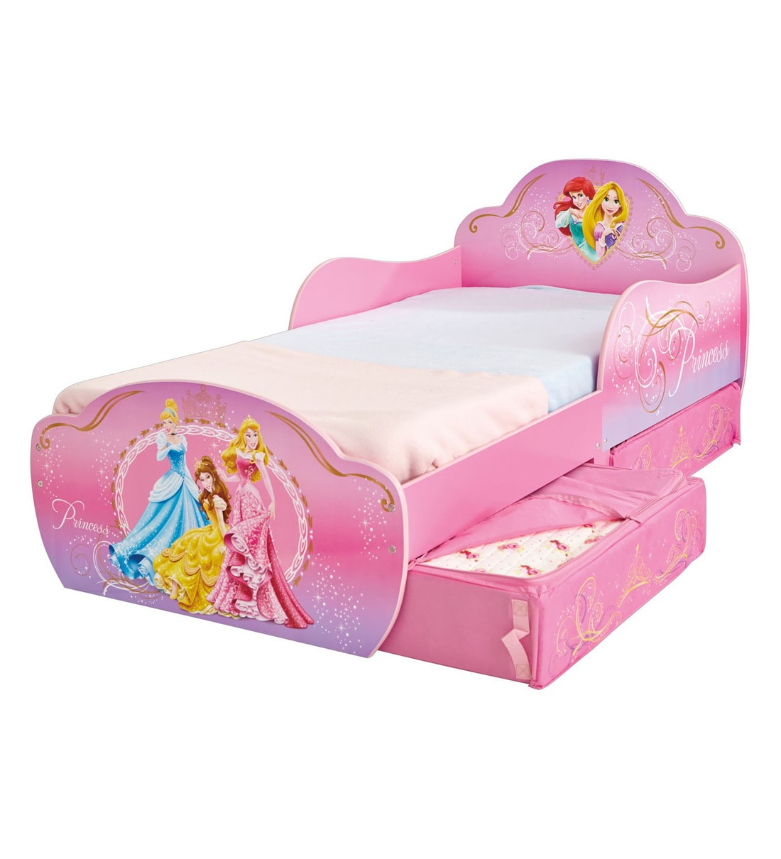 Buy Disney Princess Toddler Bed with Under Bed Storage in Pink by Cot