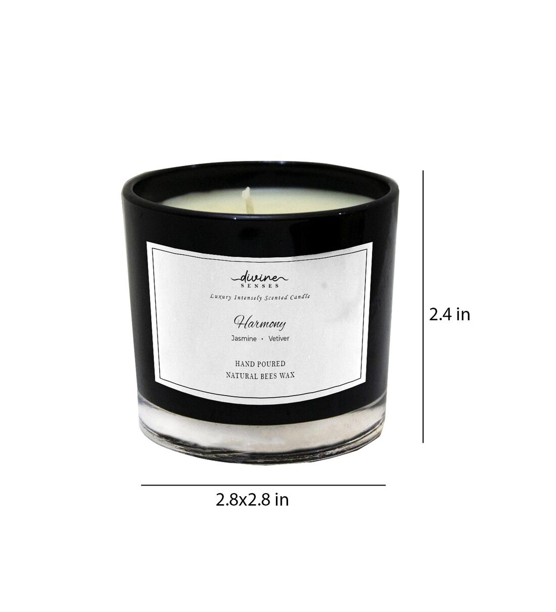 Buy Jasmine Vetiver Glass Black Scented Jar Candle With