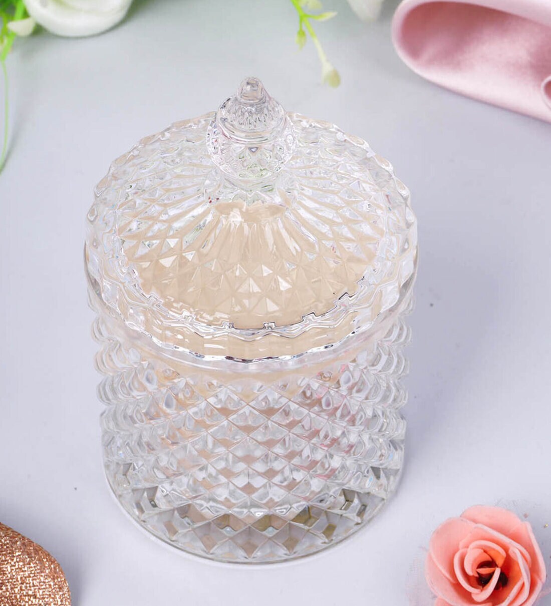 Buy Diamond Crystal White Soy Wax Scented Jar Candle at 31% OFF by ...