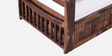 Diamond Sheesham Wood Pull Out 3 Seater Sofa Cum Bed In Provincial Teak Finish With Storage